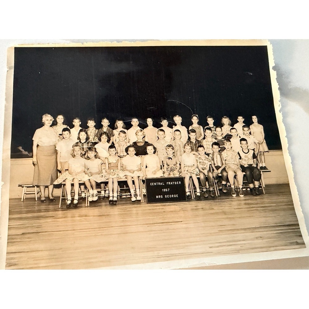 Vintage Photograph Central Frayser Primary school 8x10 Class Photo 1957